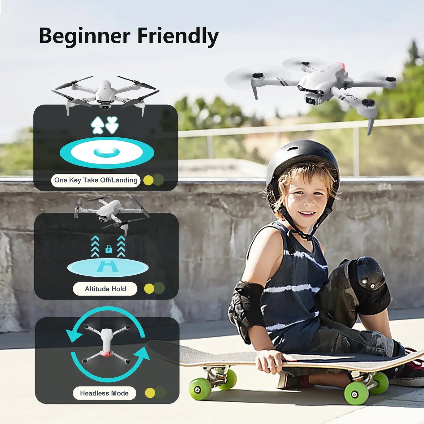 F10-1080P WiFi FPV Drone — 1080P HD Camera, Headless Mode, Altitude Hold, Gravity Control, Dual Battery Set