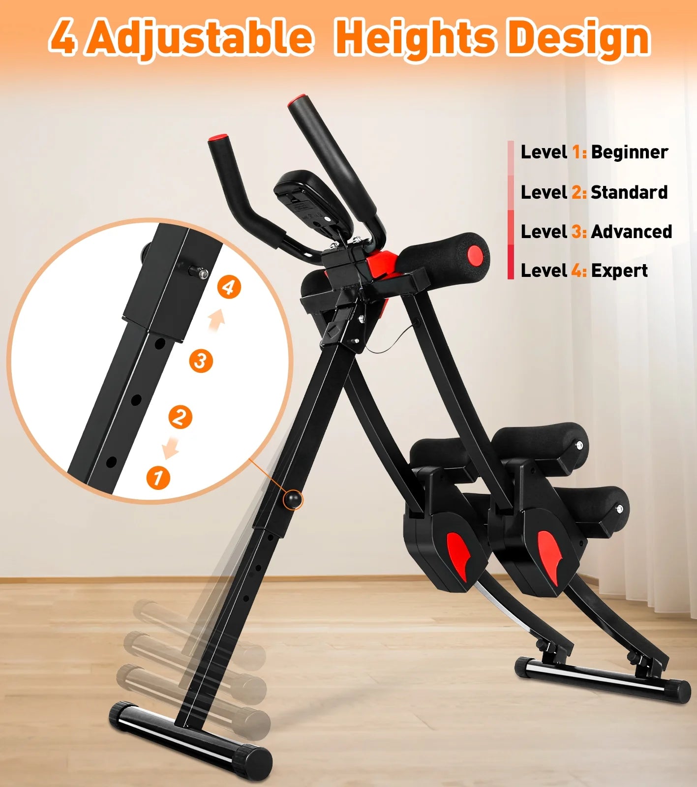 Wostoo Fitness Ab Machine - Adjustable Resistance Ab Workout Equipment