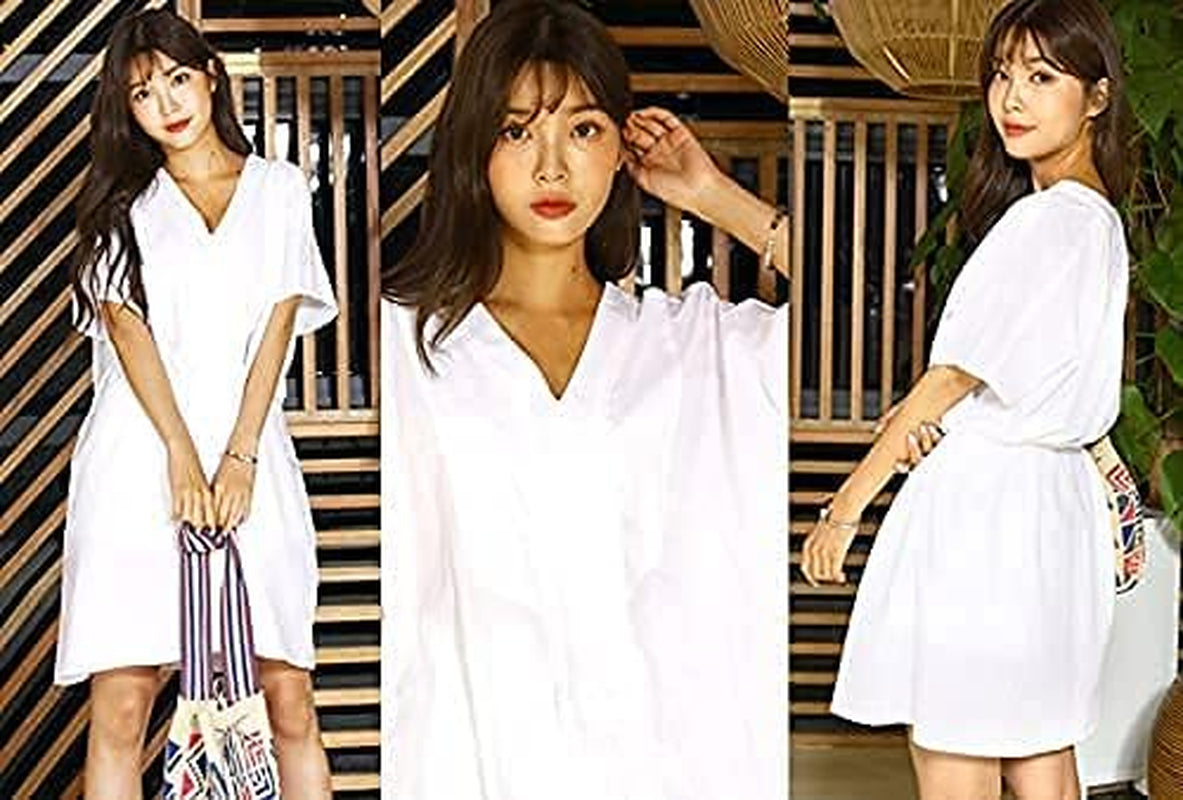 Classic White V-Neck Shirt Dress – Effortless Everyday Style