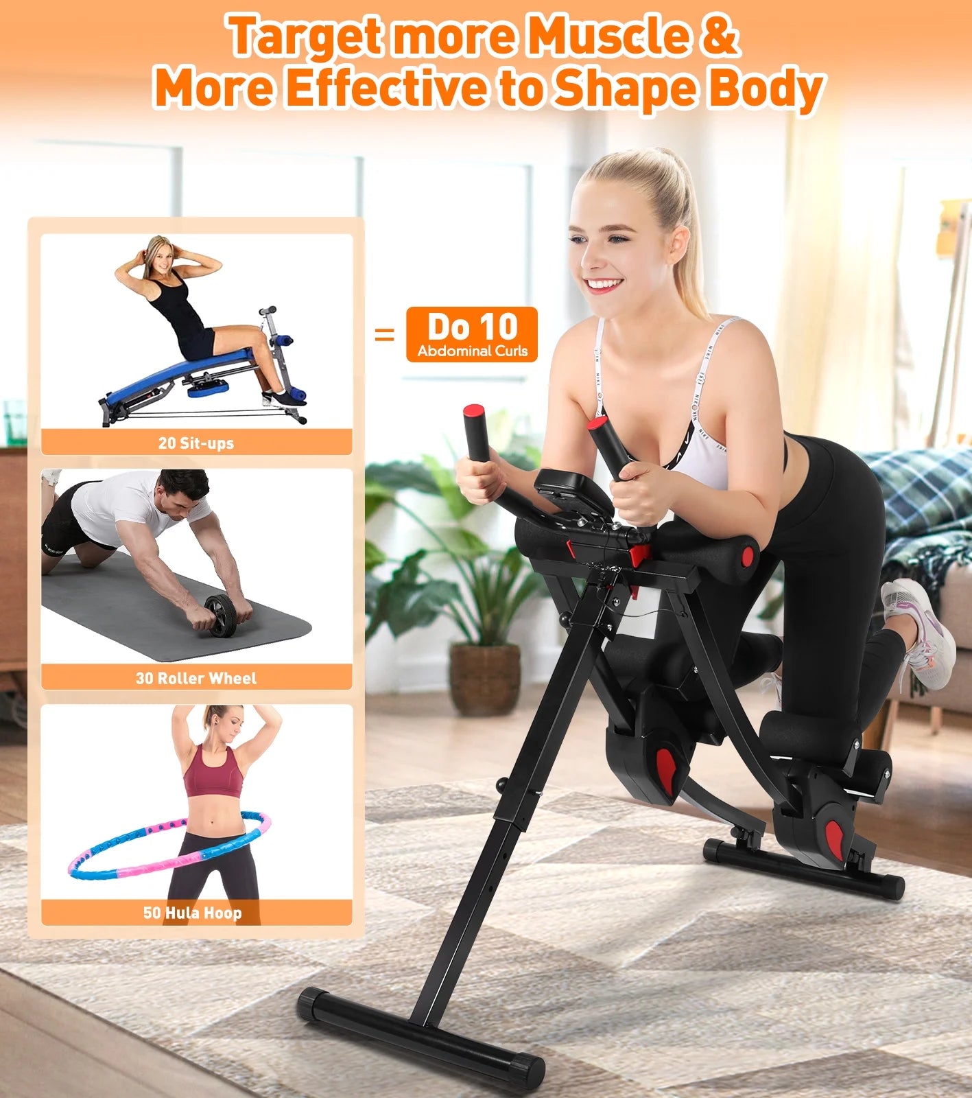 Wostoo Fitness Ab Machine - Adjustable Resistance Ab Workout Equipment