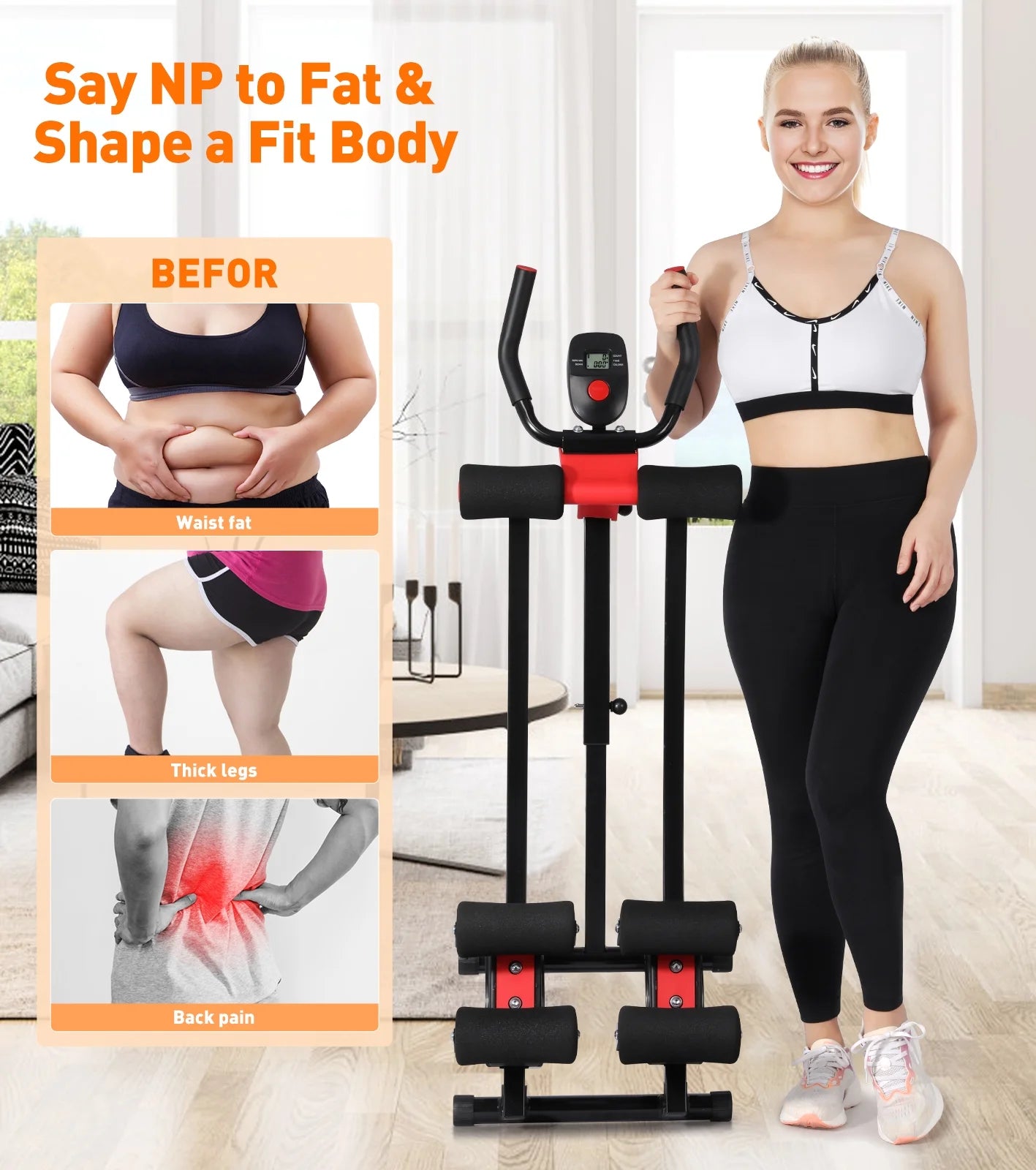 Wostoo Fitness Ab Machine - Adjustable Resistance Ab Workout Equipment
