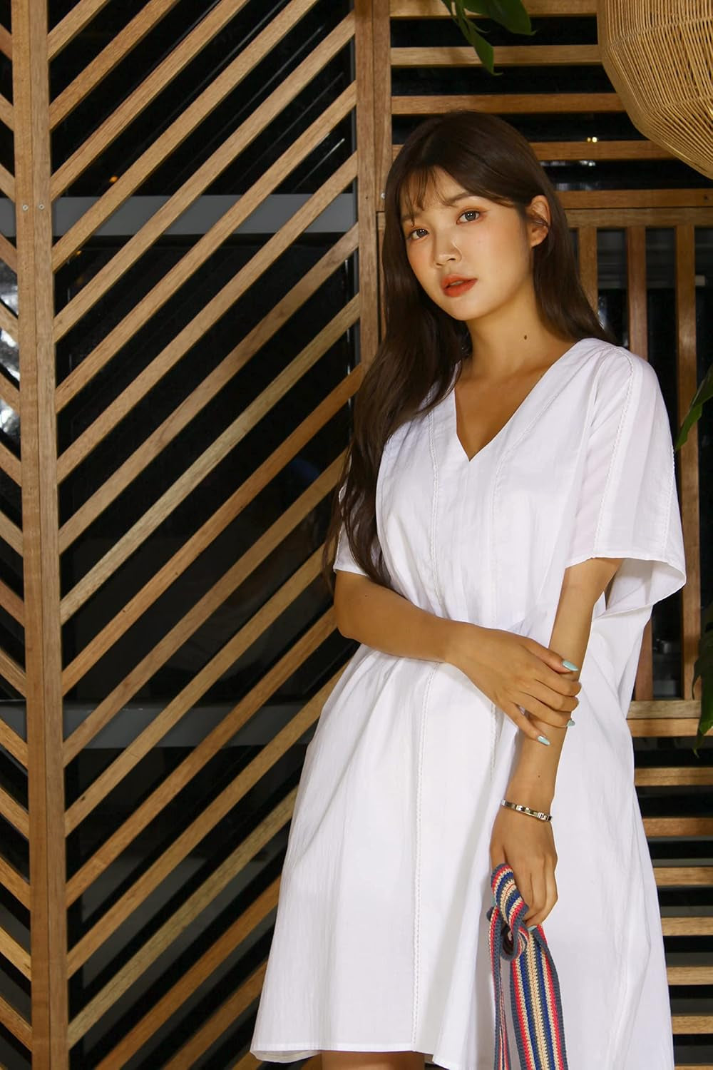 Classic White V-Neck Shirt Dress – Effortless Everyday Style