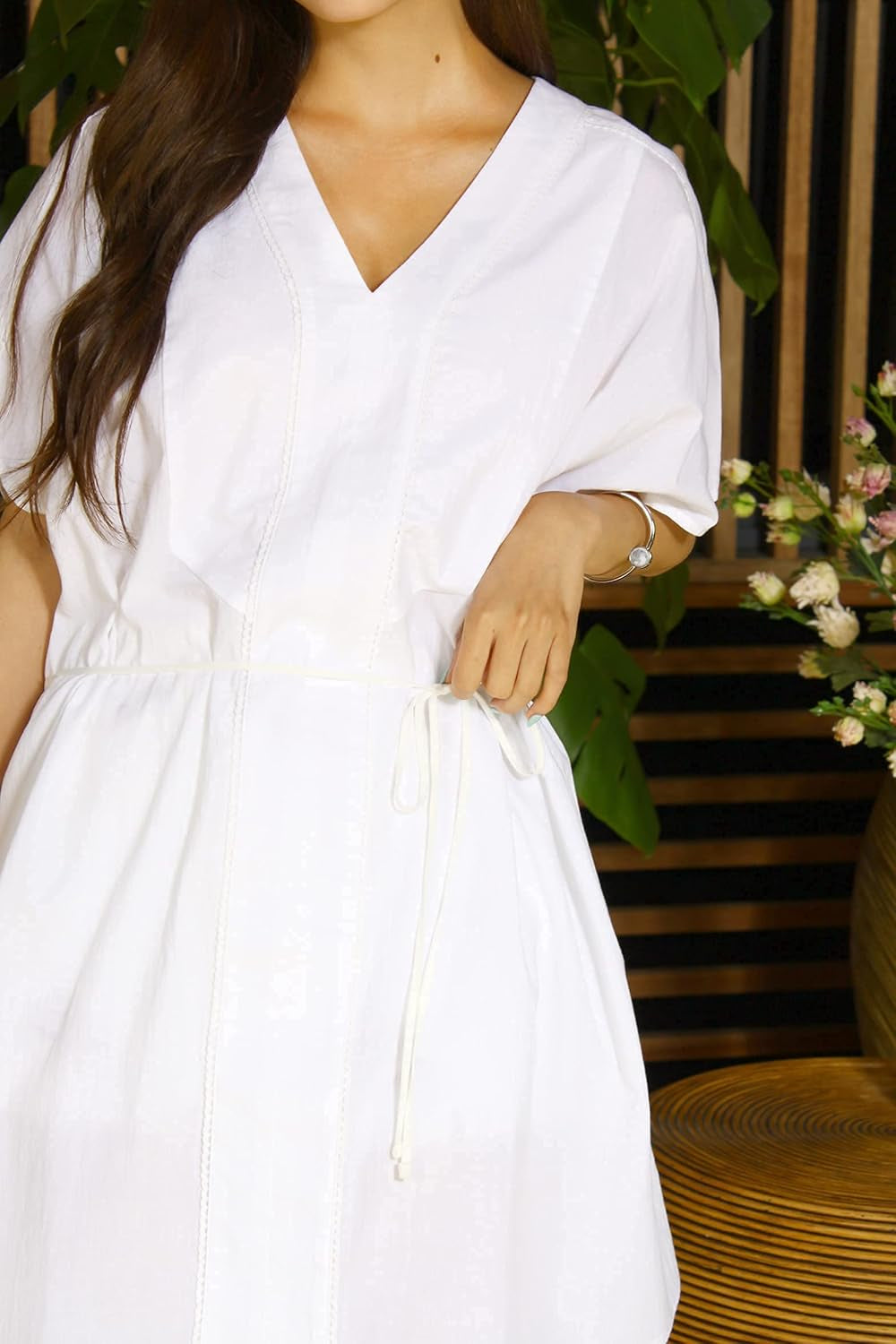Classic White V-Neck Shirt Dress – Effortless Everyday Style
