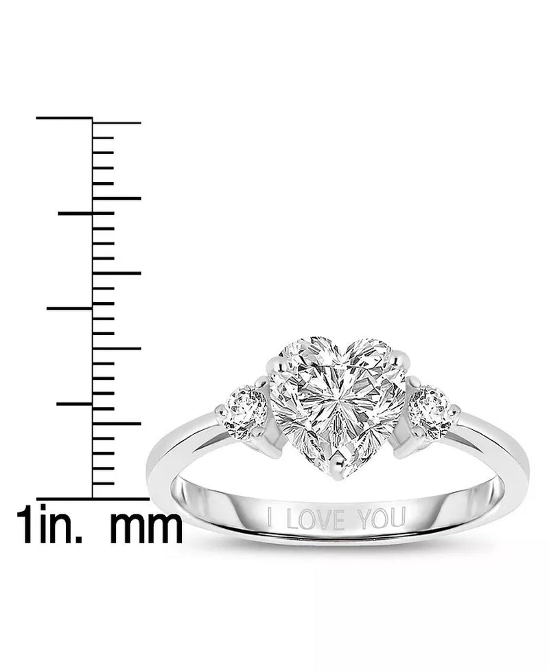 ‘I Love You’ CZ Three-Stone Ring