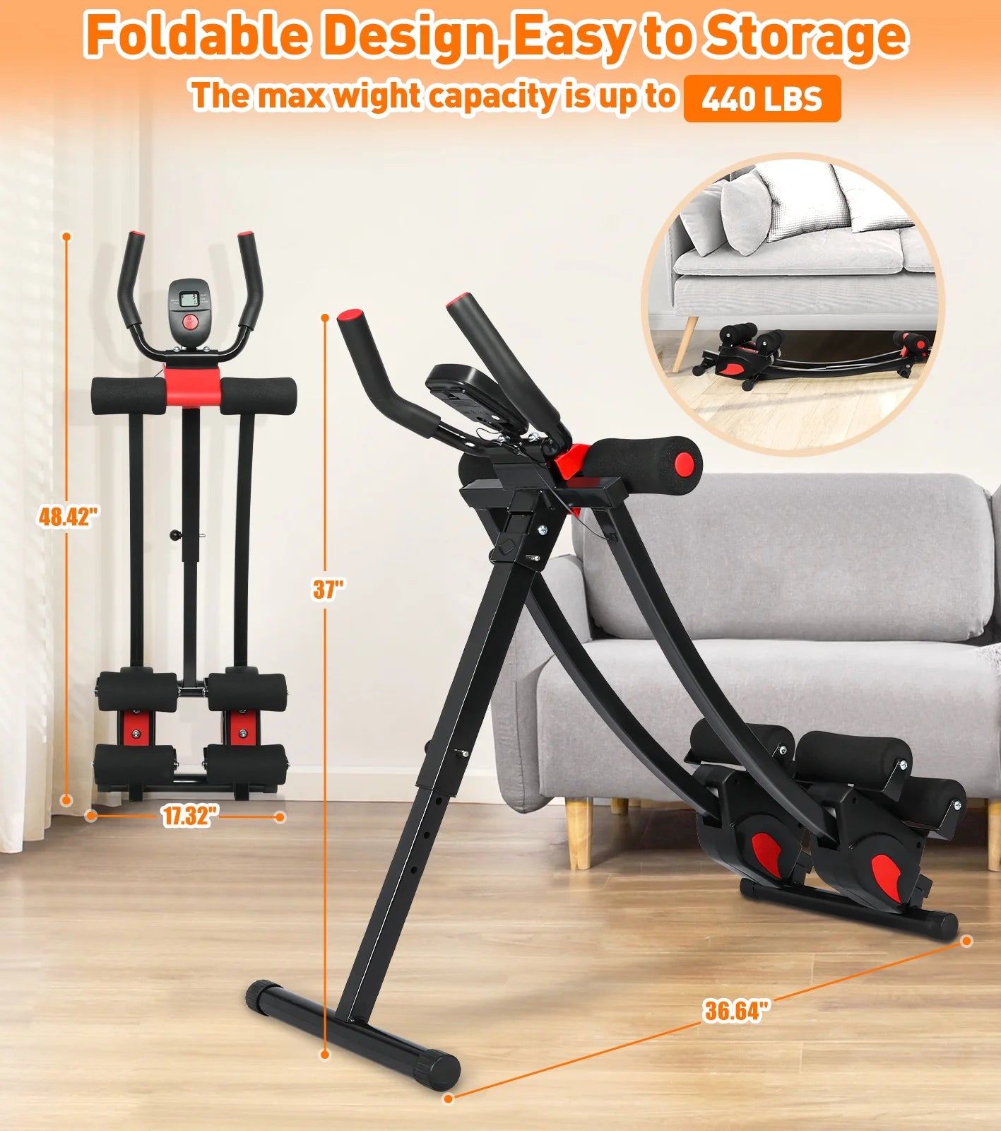 Wostoo Fitness Ab Machine - Adjustable Resistance Ab Workout Equipment