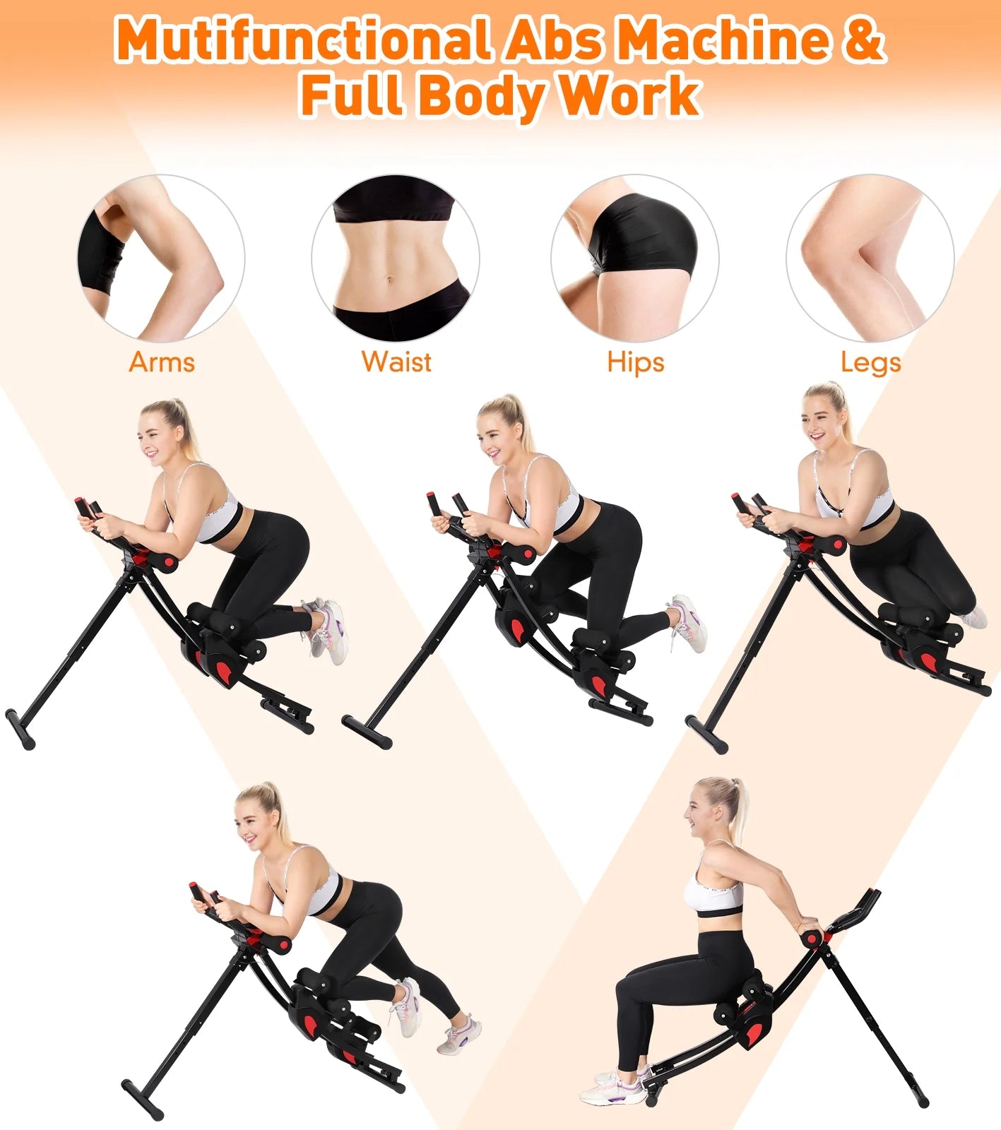 Wostoo Fitness Ab Machine - Adjustable Resistance Ab Workout Equipment