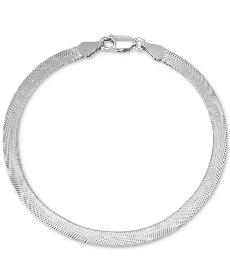 Herringbone Link Chain Bracelet – 18K Gold-Plated