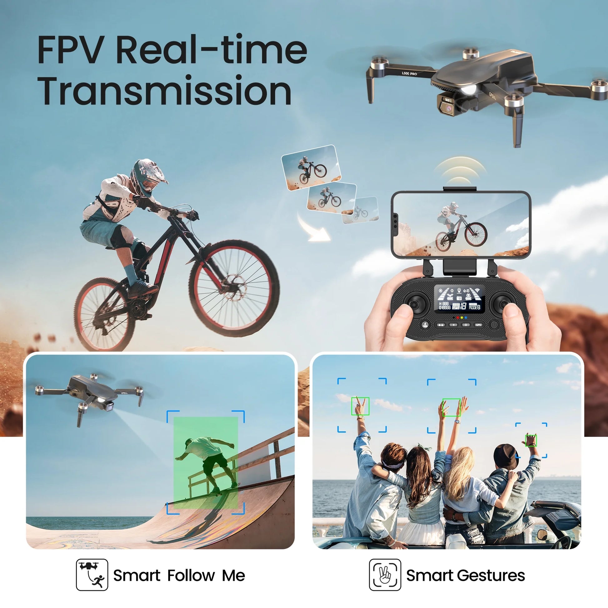 L500 Pro GPS Drone — 4K HD Camera, Brushless Motors, 5G WiFi FPV, Intelligent GPS Return, Dual Batteries
