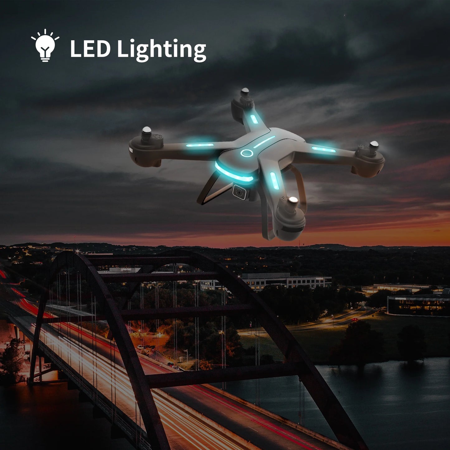 JY03 Drone — 1080P HD Camera FPV Quadcopter with Optical Flow Sensor and LED Lights