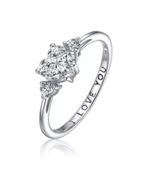 ‘I Love You’ CZ Three-Stone Ring