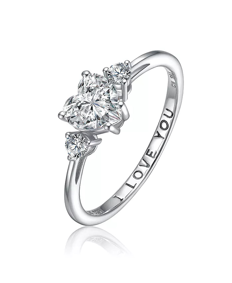 ‘I Love You’ CZ Three-Stone Ring