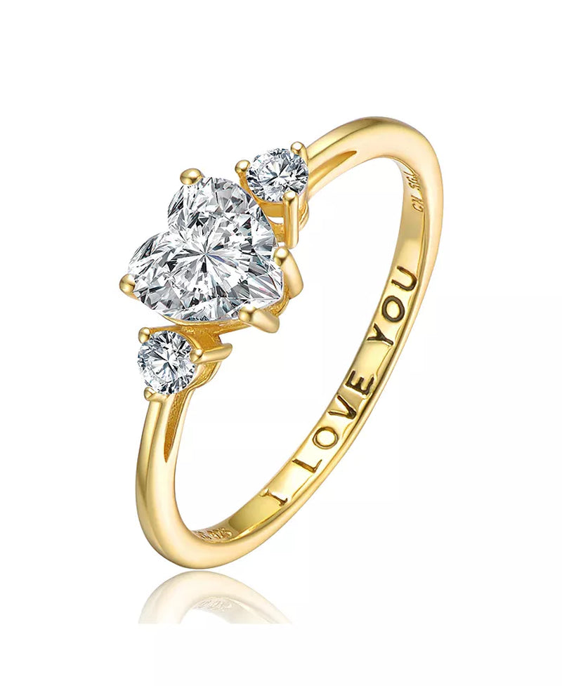 ‘I Love You’ CZ Three-Stone Ring