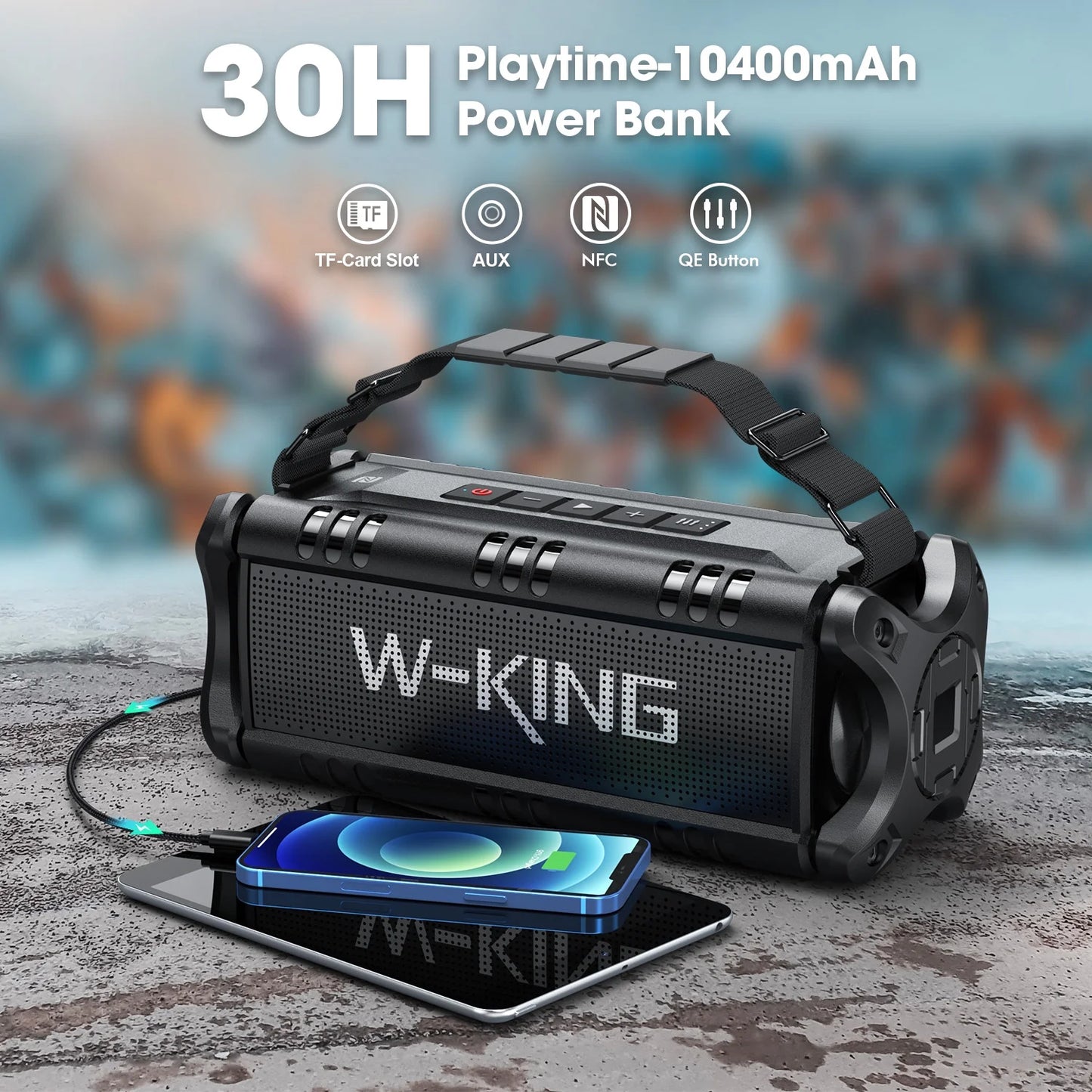 BoomBass 50W Bluetooth Speaker - Waterproof & 30H Playtime