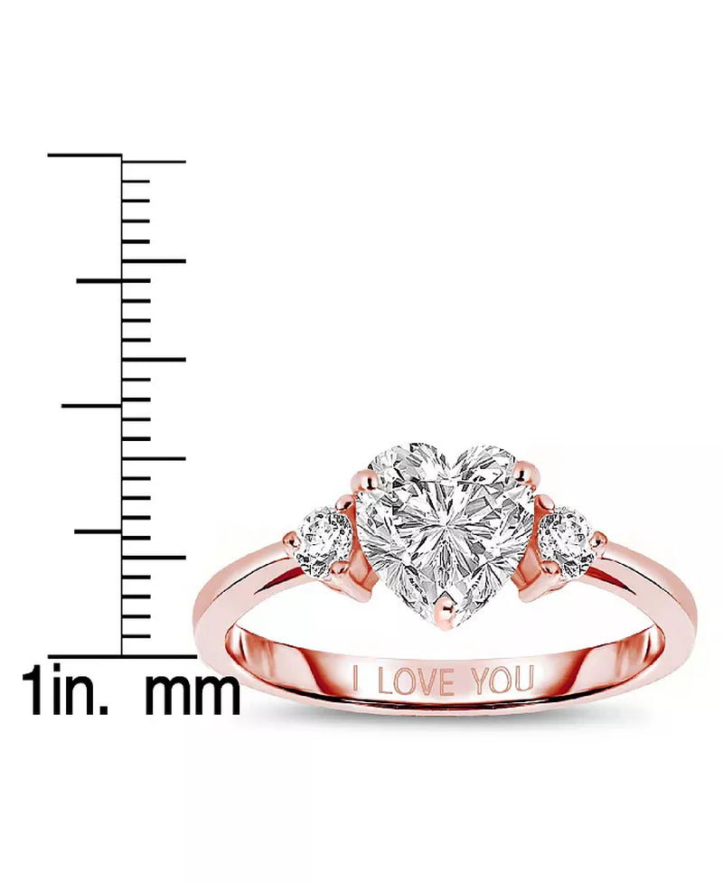 ‘I Love You’ CZ Three-Stone Ring