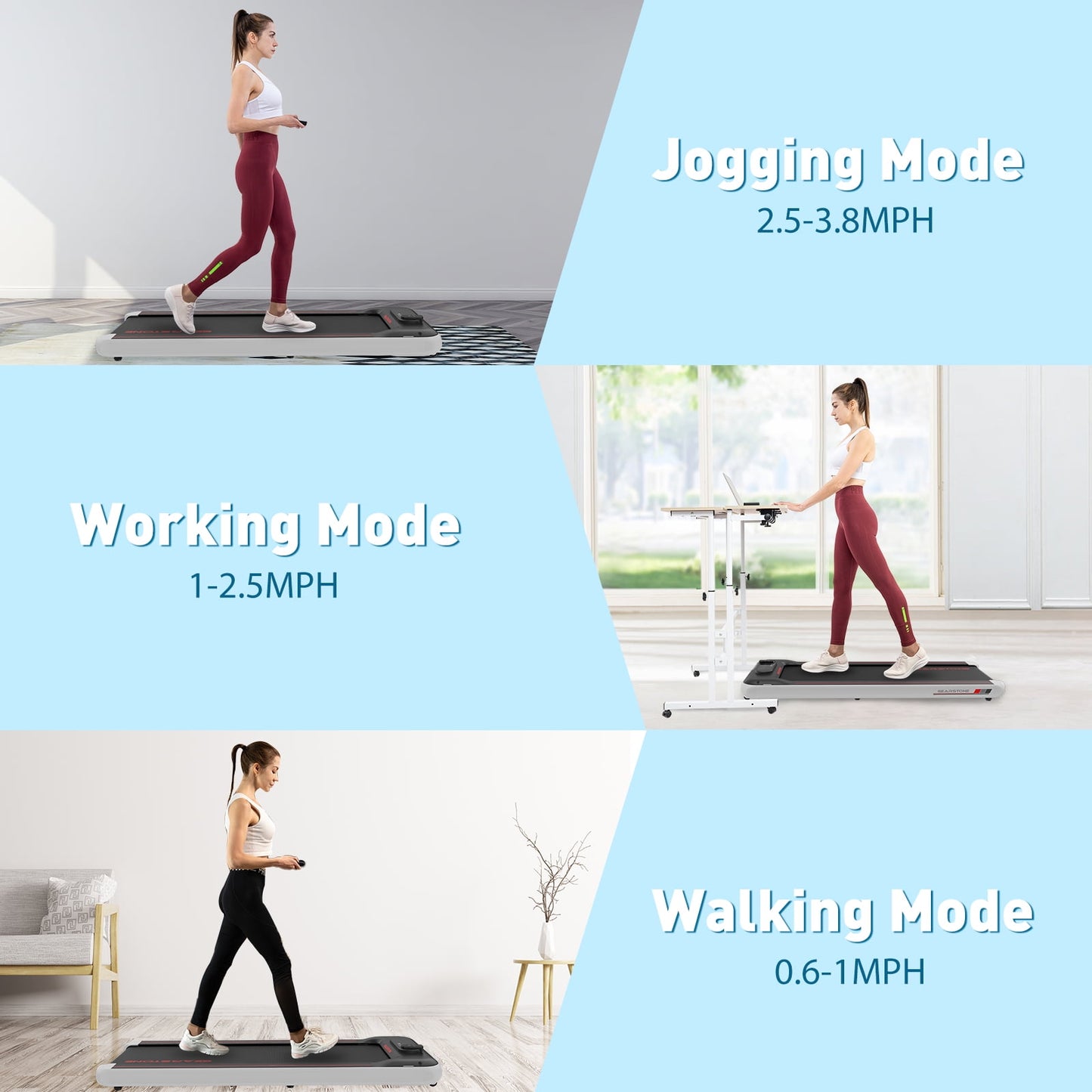 GEARSTONE — Alloy Steel Under Desk Walking Pad Treadmill