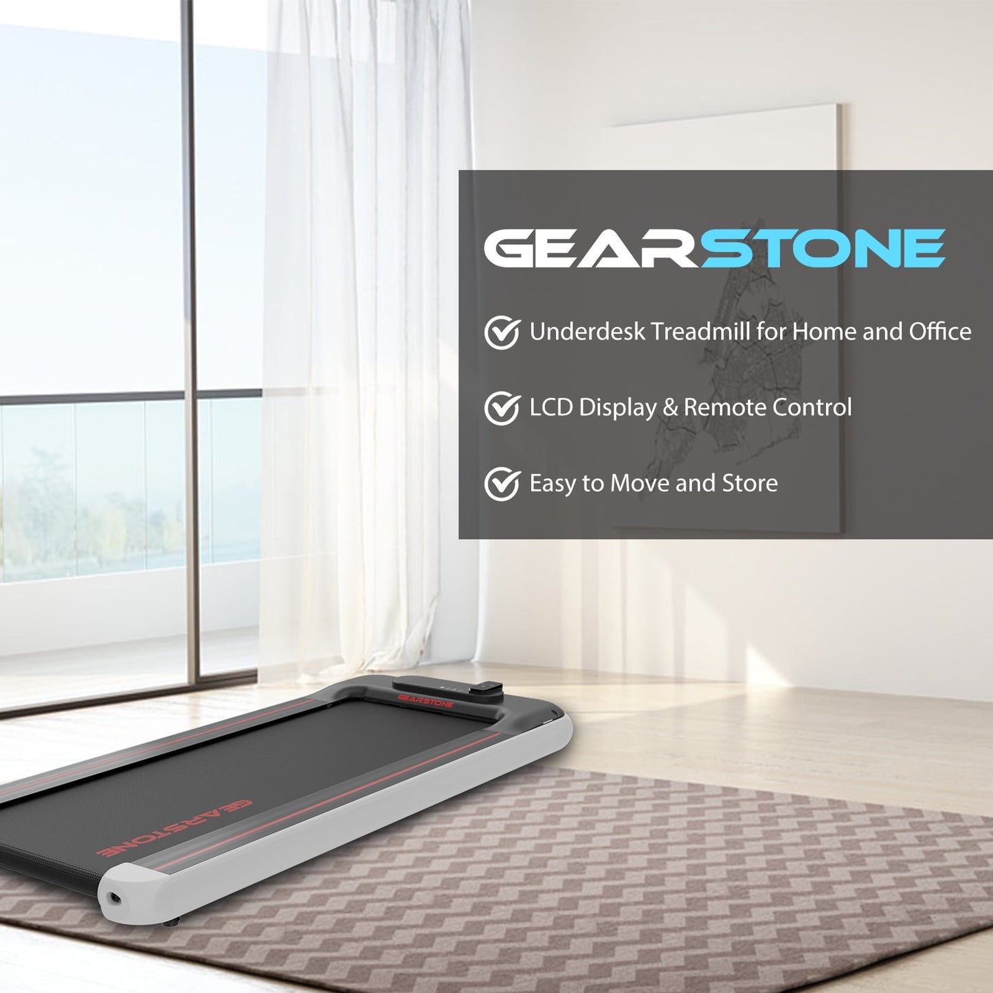 GEARSTONE — Alloy Steel Under Desk Walking Pad Treadmill