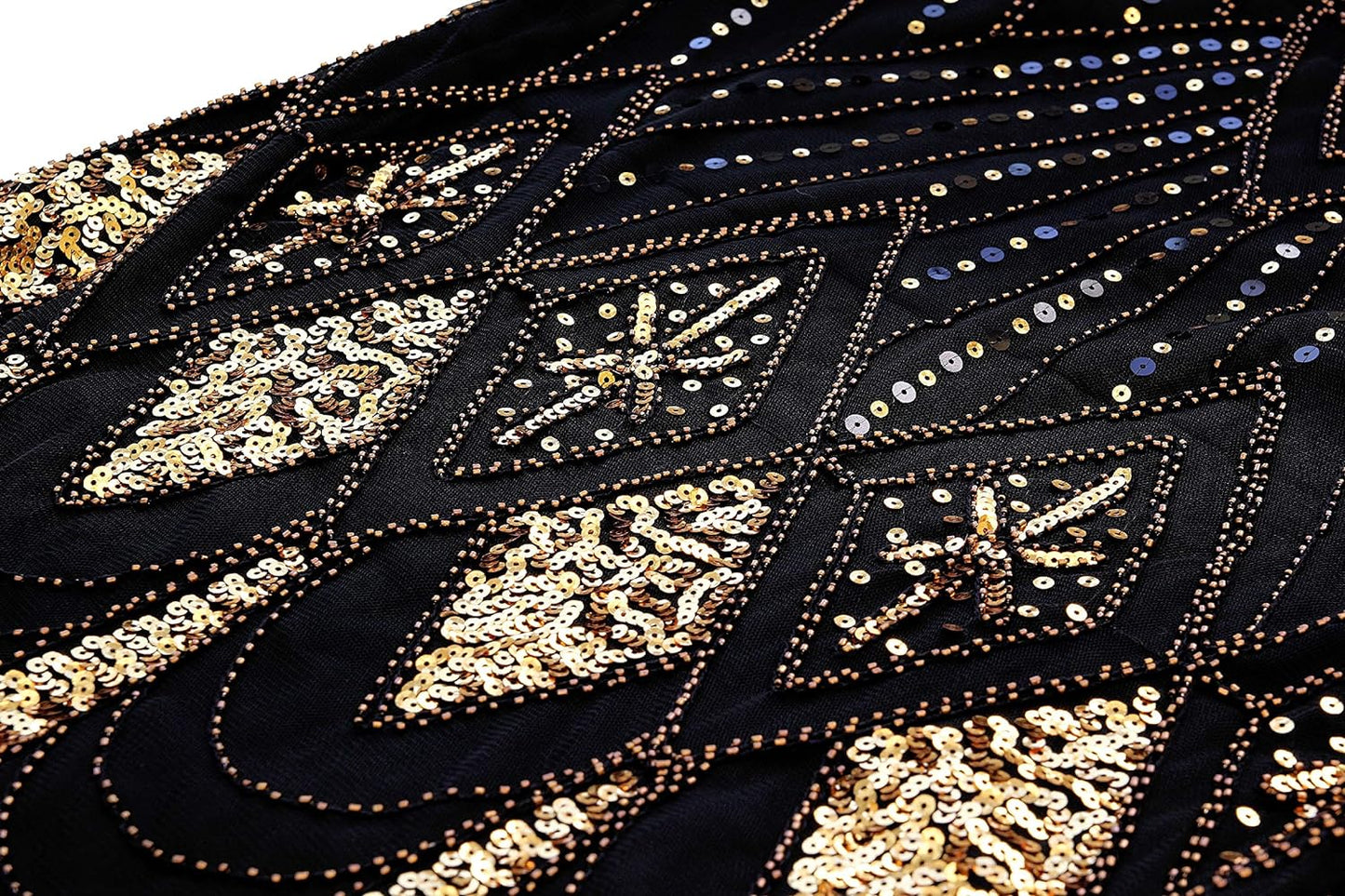 1920s Gatsby Inspired Sequin & Beads Flapper Dress