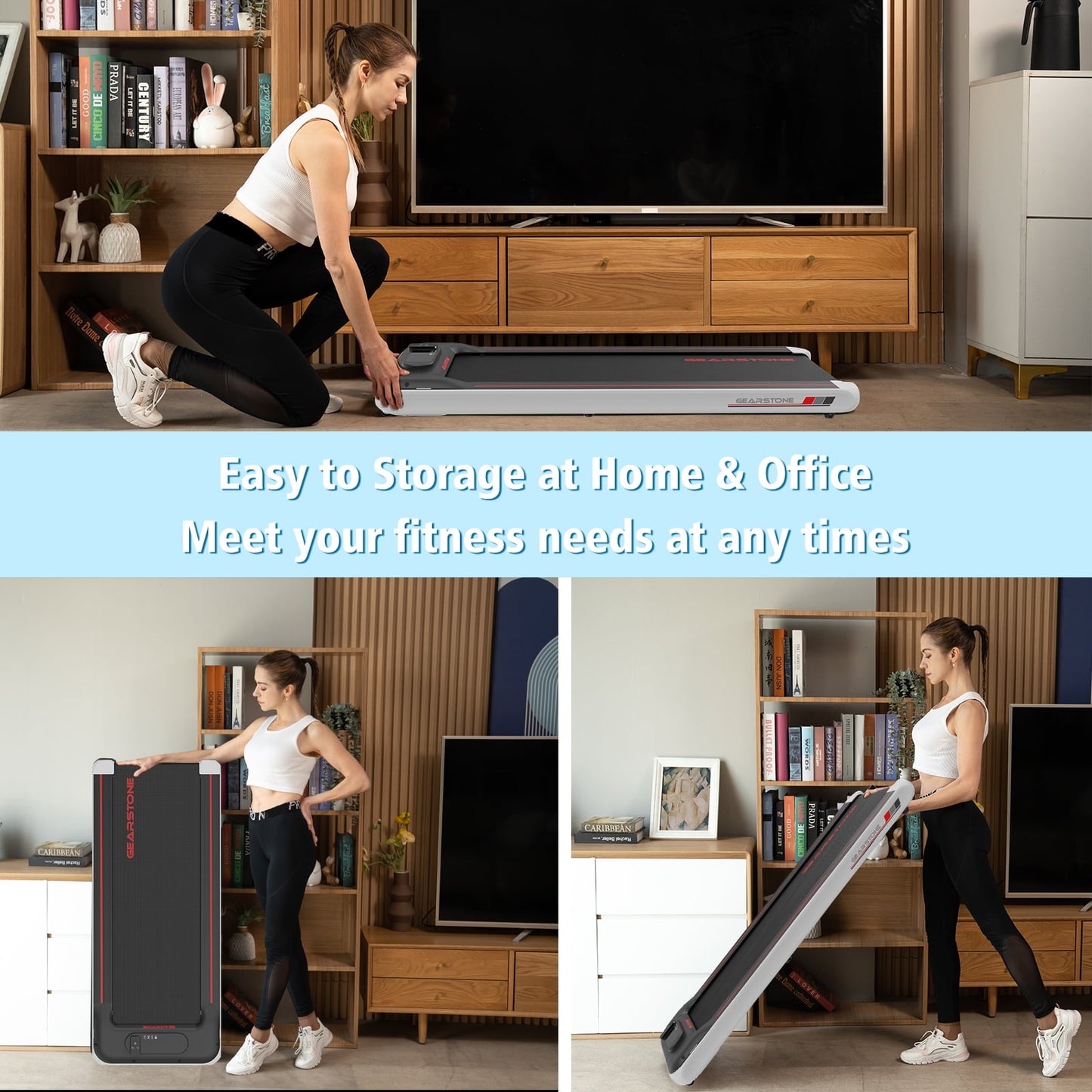 GEARSTONE — Alloy Steel Under Desk Walking Pad Treadmill