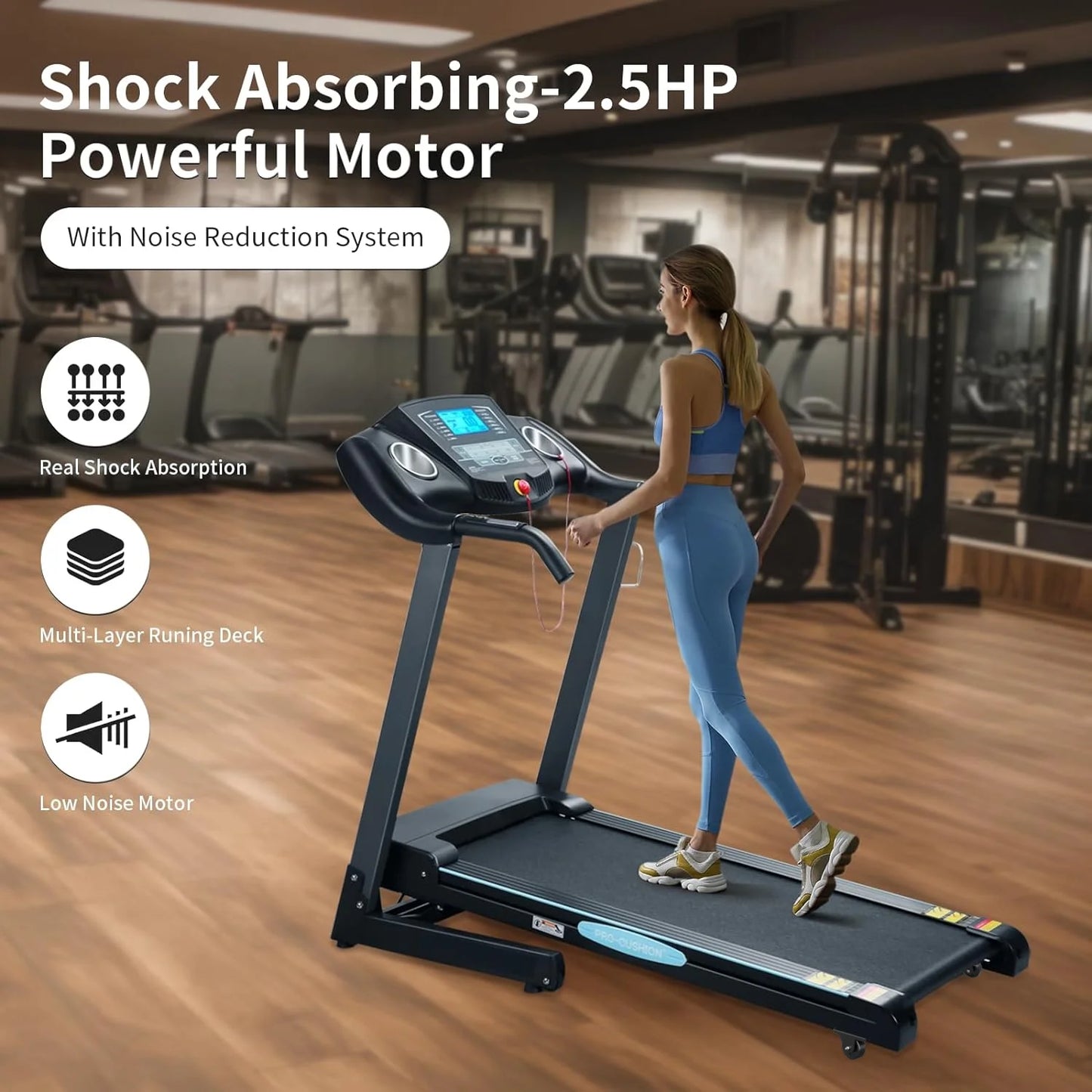 CLIMBRUN 2.5HP Folding Treadmill with Auto Incline