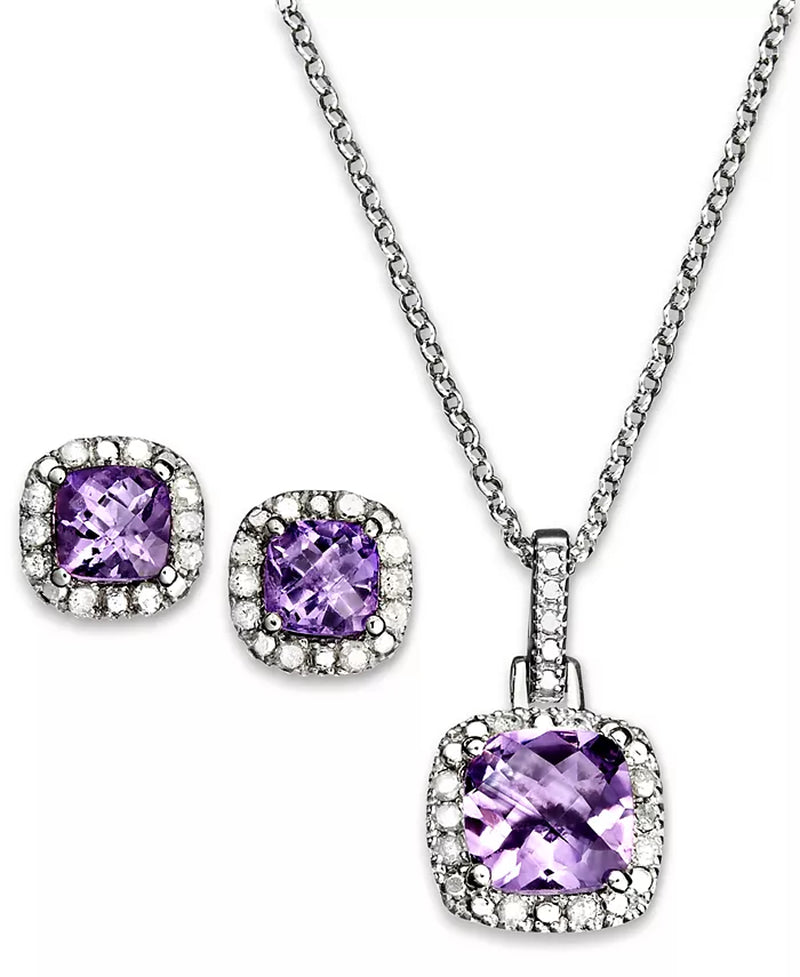 Blue Topaz & Diamond Jewelry Set