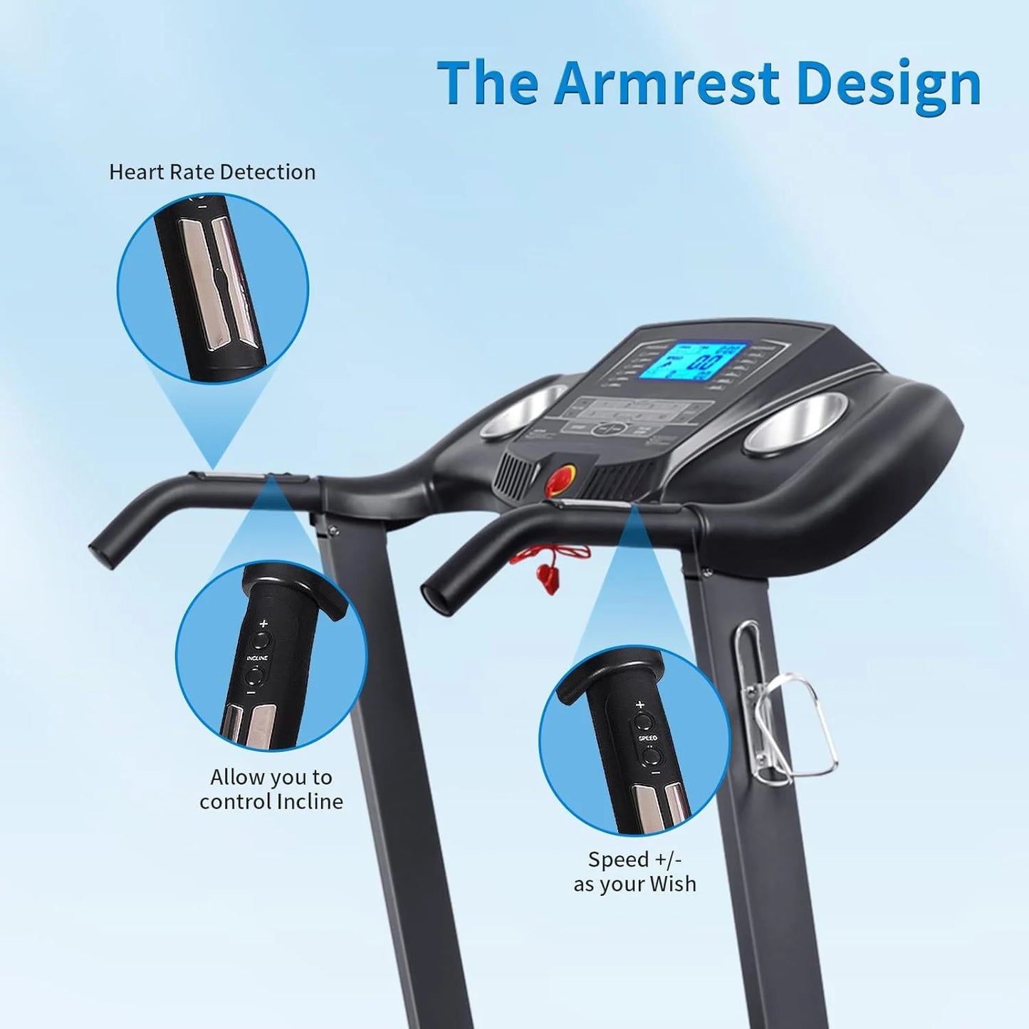 CLIMBRUN 2.5HP Folding Treadmill with Auto Incline