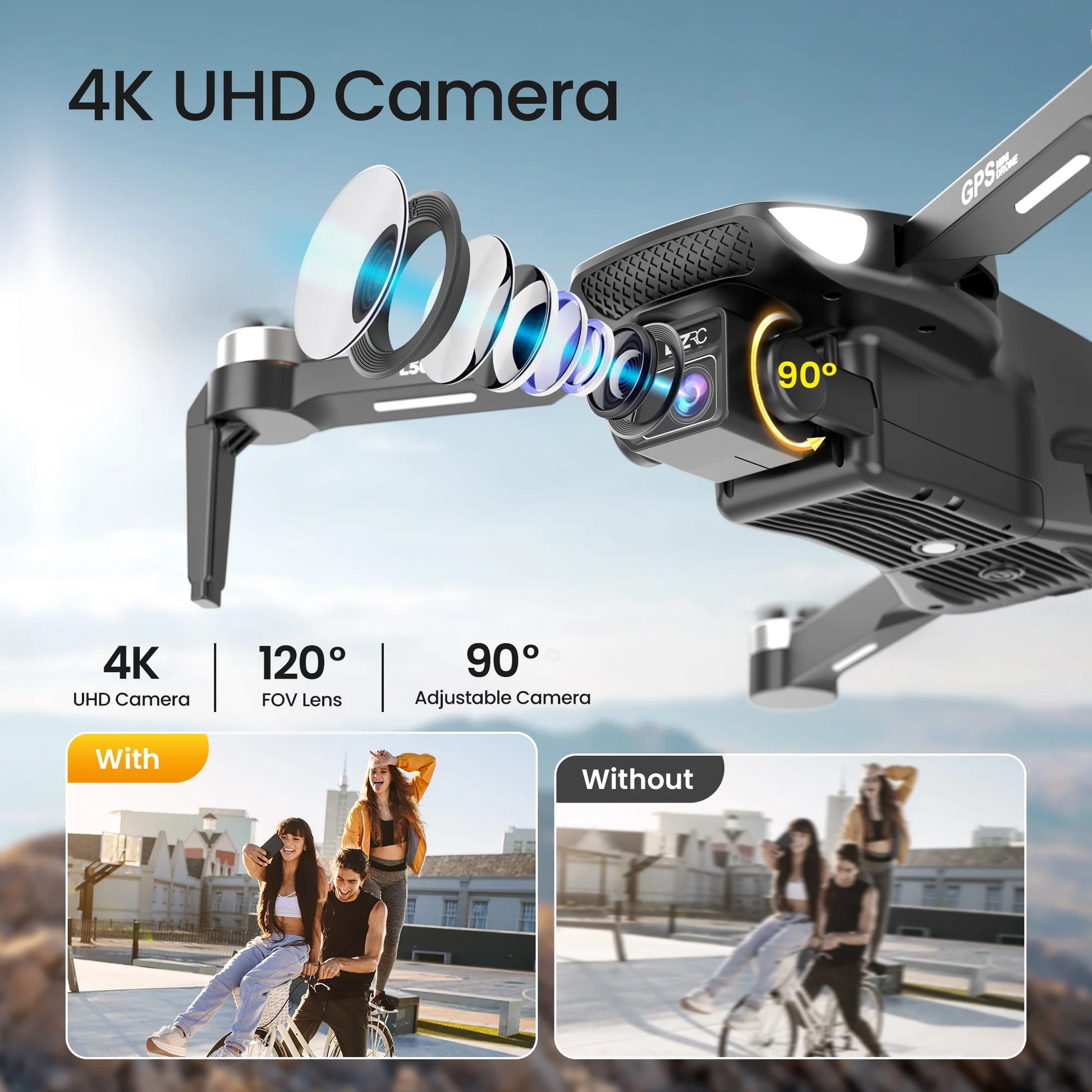 L500 Pro GPS Drone — 4K HD Camera, Brushless Motors, 5G WiFi FPV, Intelligent GPS Return, Dual Batteries