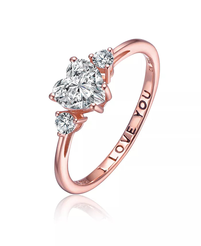 ‘I Love You’ CZ Three-Stone Ring