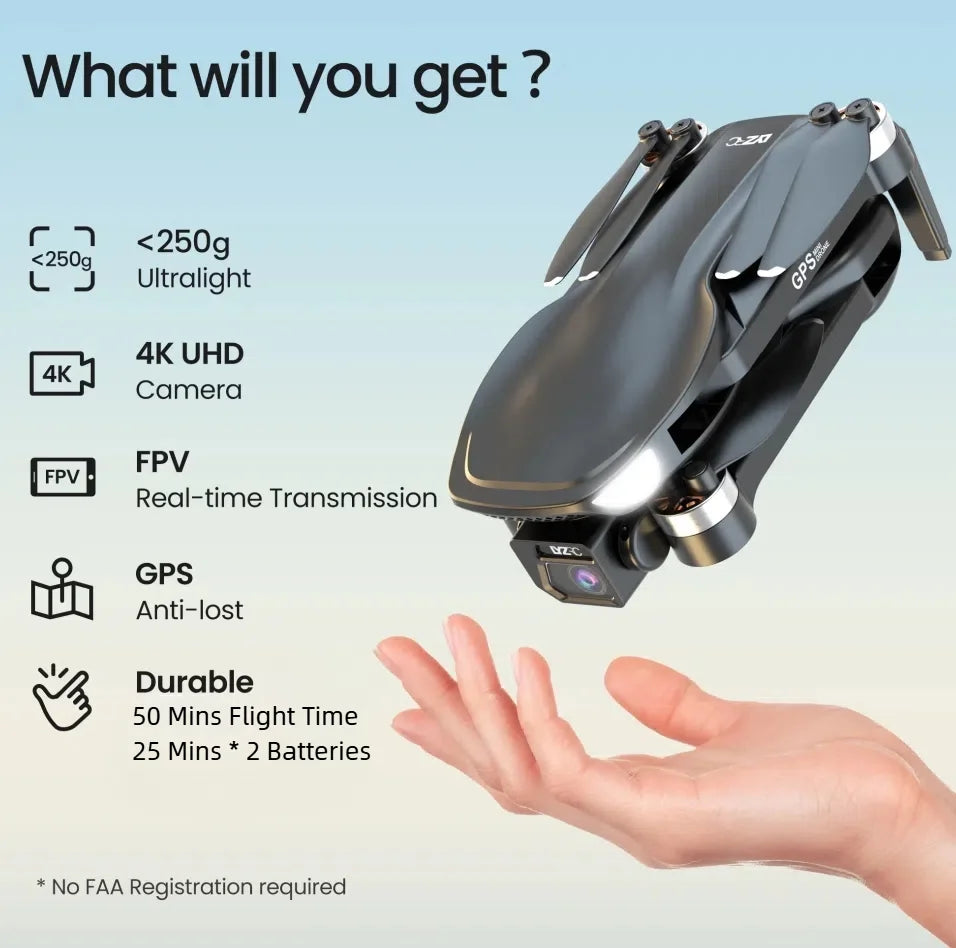 L500 Pro GPS Drone — 4K HD Camera, Brushless Motors, 5G WiFi FPV, Intelligent GPS Return, Dual Batteries