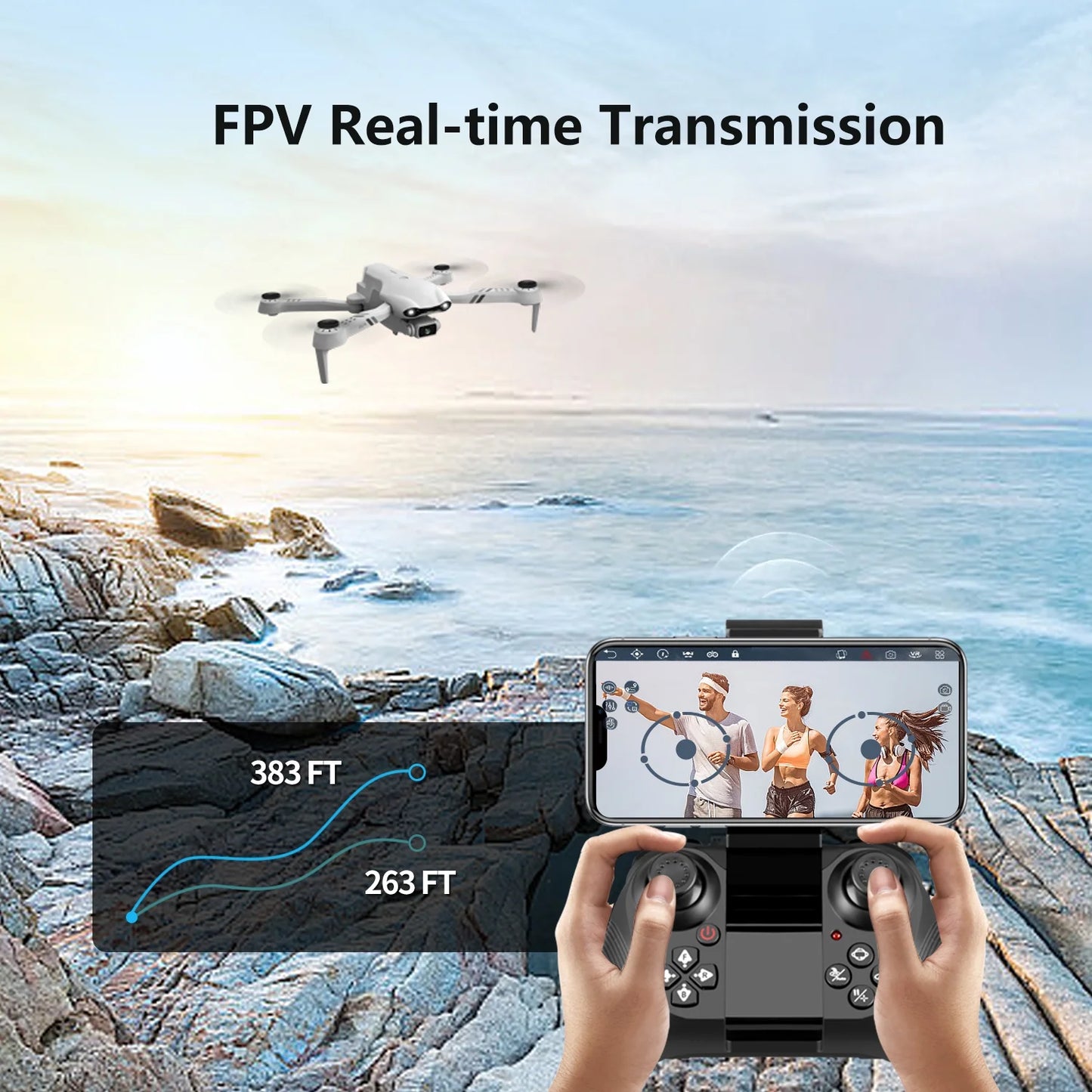 F10-1080P WiFi FPV Drone — 1080P HD Camera, Headless Mode, Altitude Hold, Gravity Control, Dual Battery Set