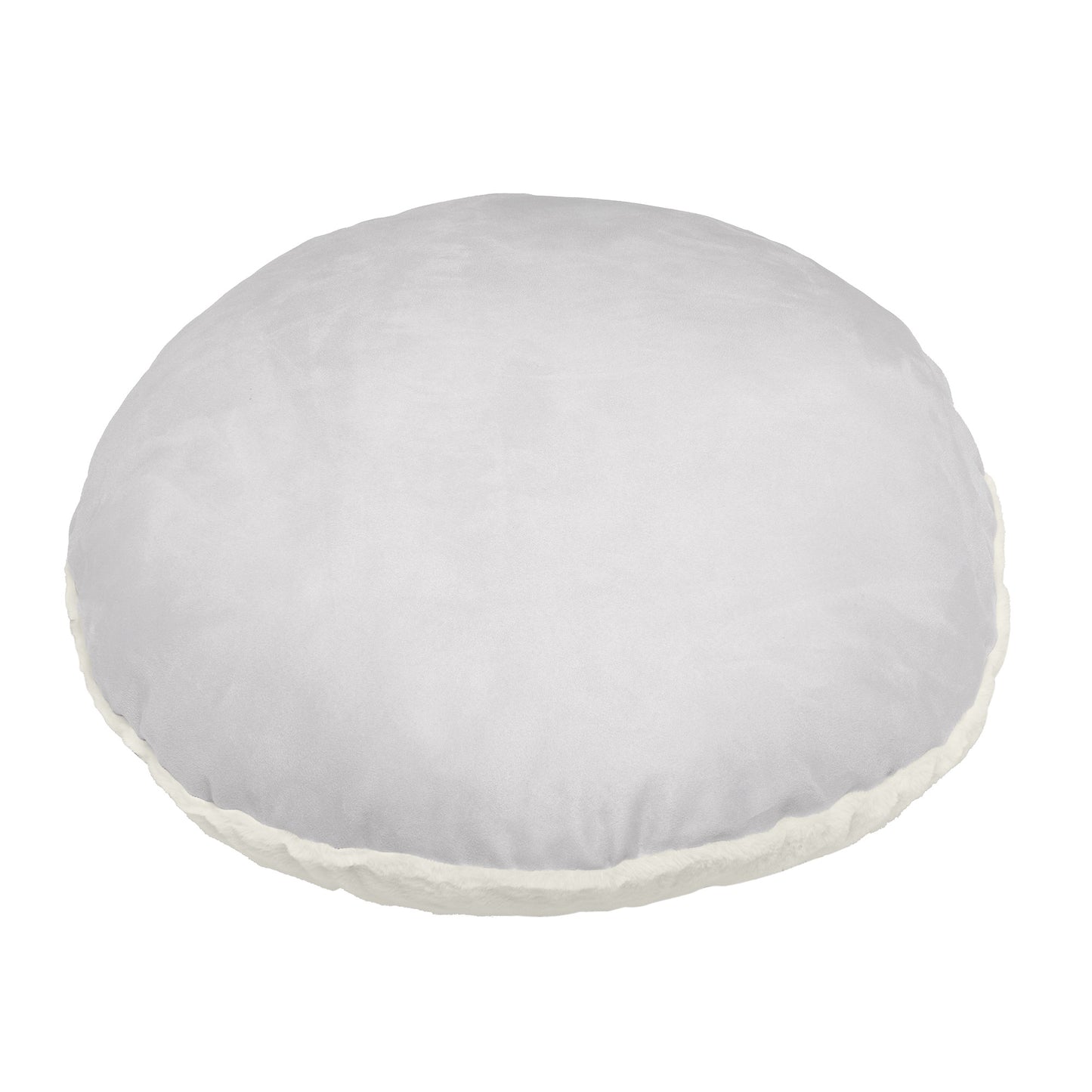 UrbanNest Luxe — 40" Round Grey Plaid Pet Bed