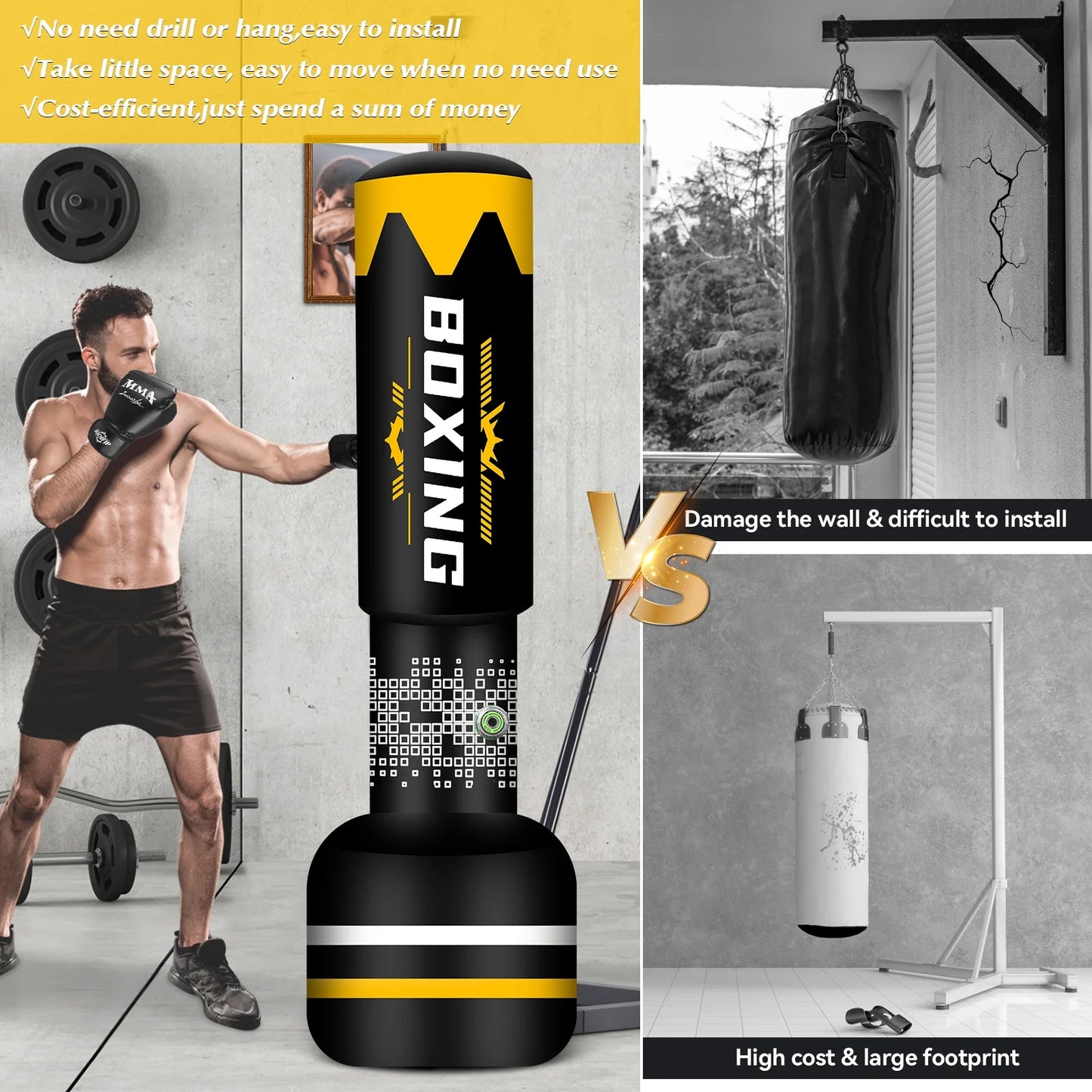 STRIKE+ Freestanding Boxing Bag Set