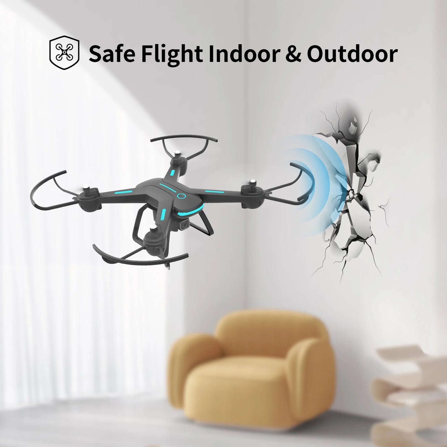 JY03 Drone — 1080P HD Camera FPV Quadcopter with Optical Flow Sensor and LED Lights