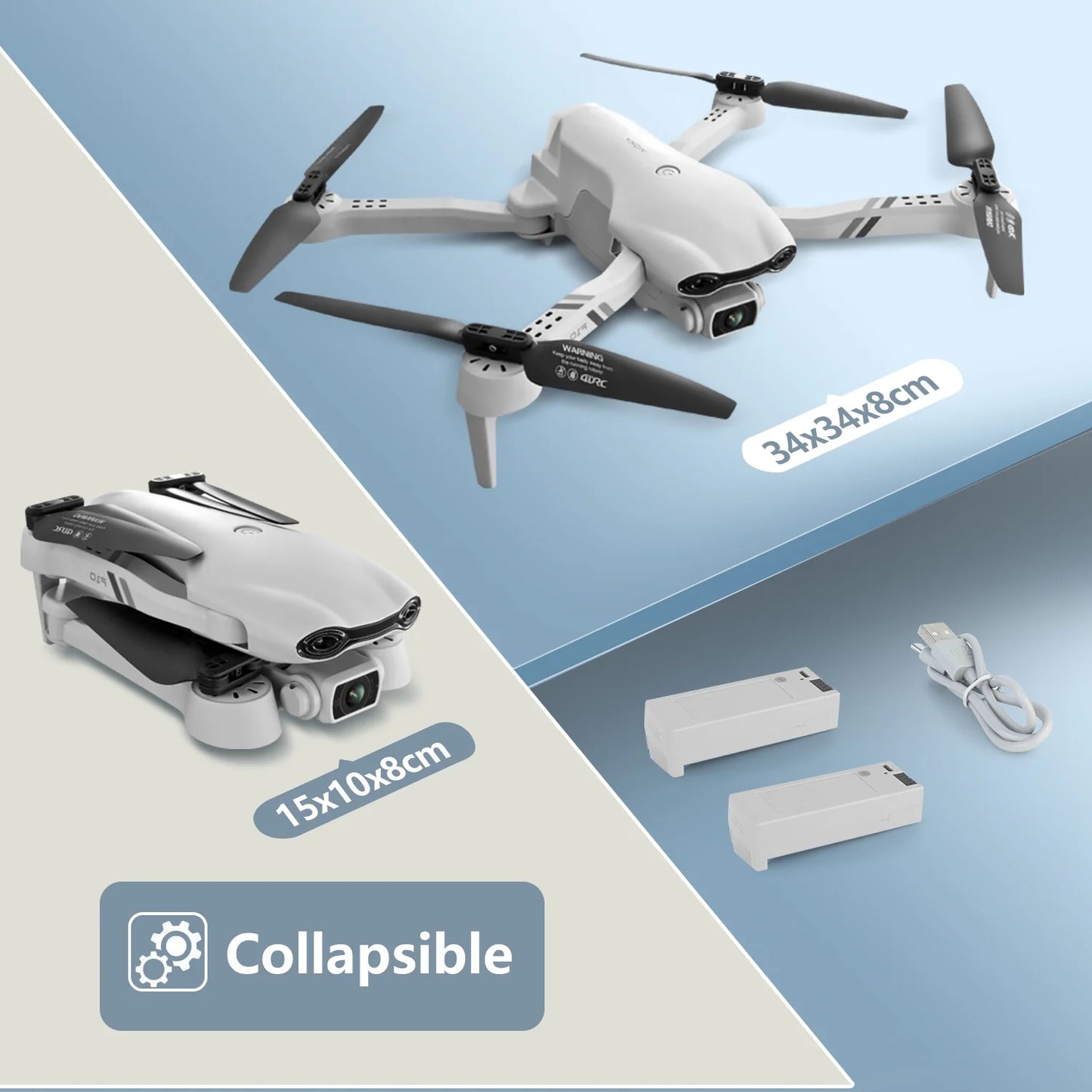 F10-1080P WiFi FPV Drone — 1080P HD Camera, Headless Mode, Altitude Hold, Gravity Control, Dual Battery Set